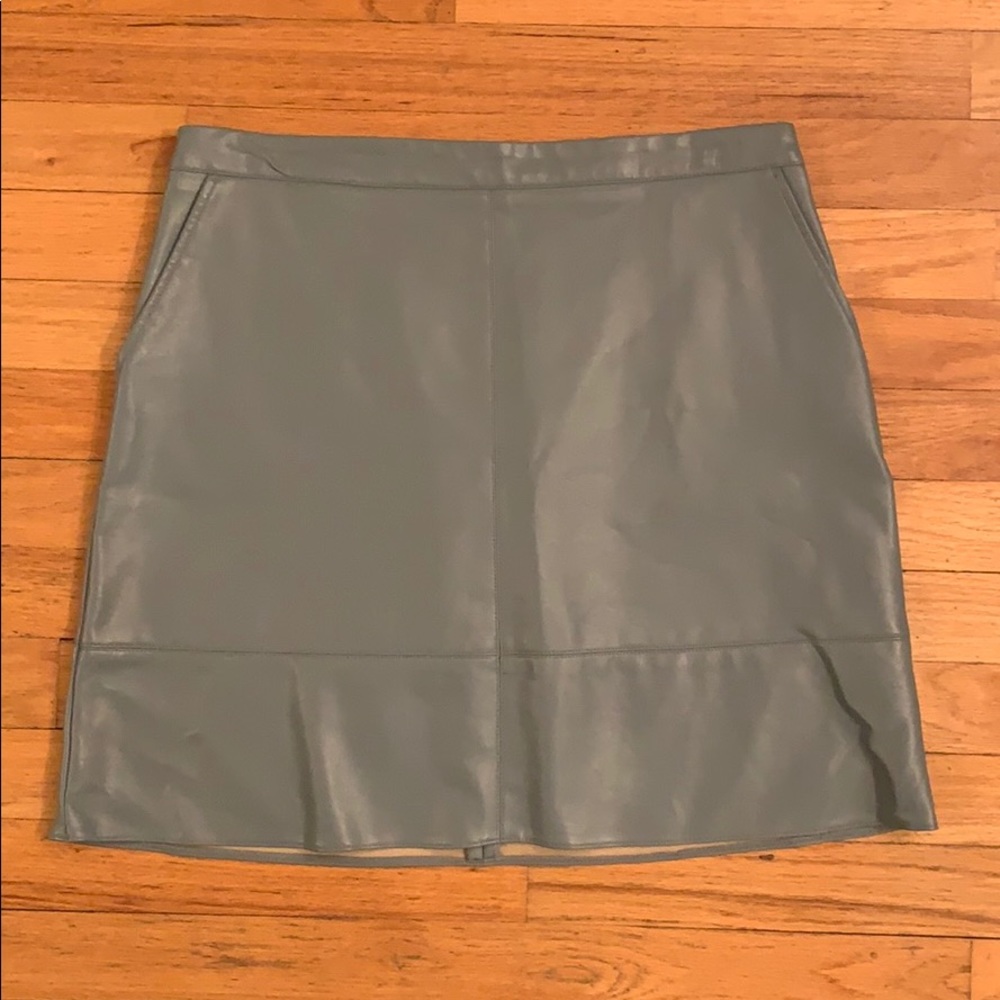 Blue faux leather skirt